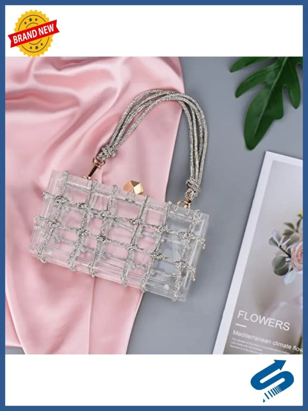 Acrylic Rhinestone Clutch Purse Evening Bag Wedding Party
